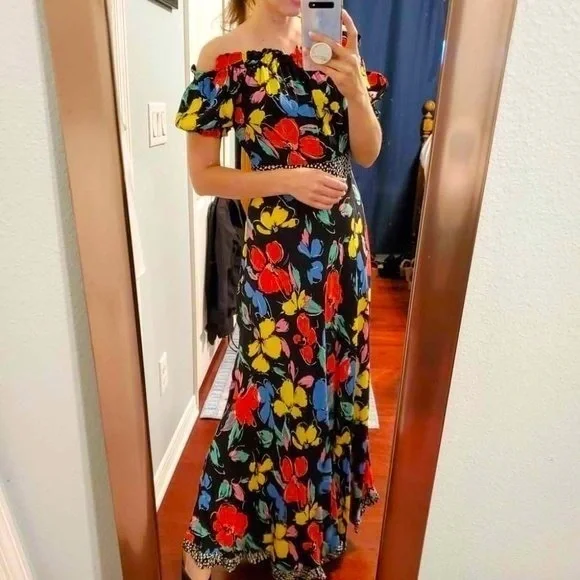 NWT Designer RIXO x Target Floral Off Shoulder Dress - Picture 3 of 16